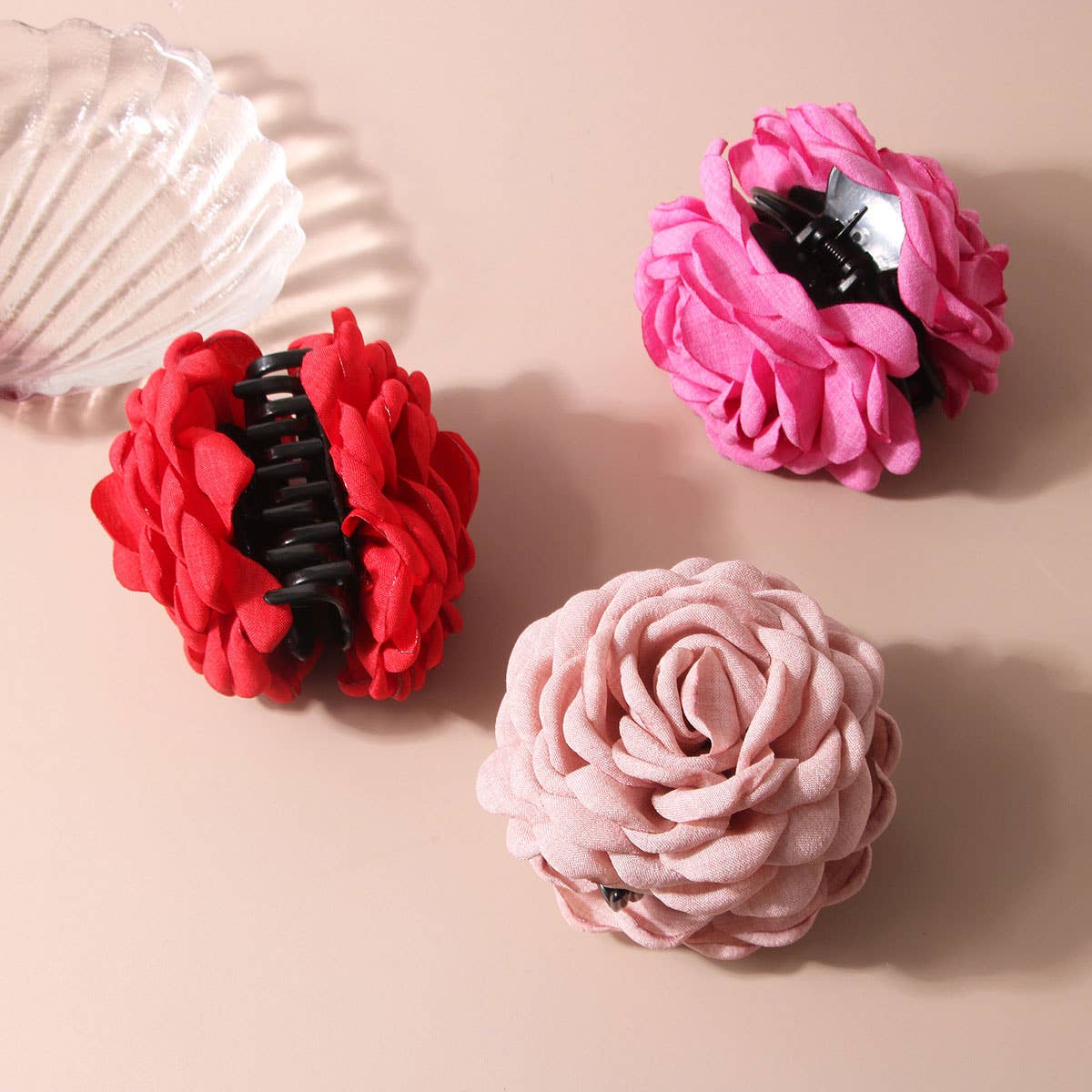 Large Rose Hair Claw - Elegant