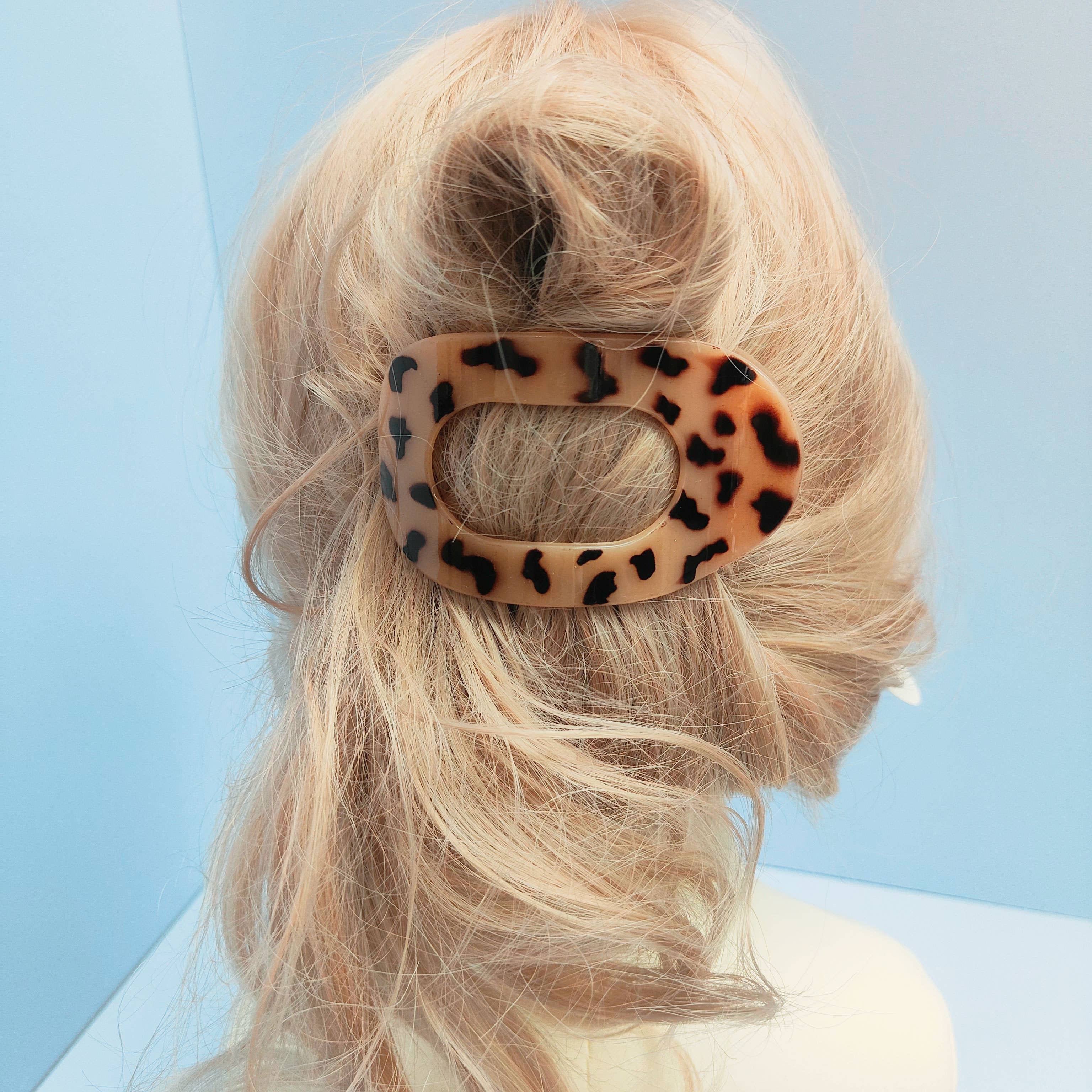 Oval Flat Hair Clip for Women, Strong Grip