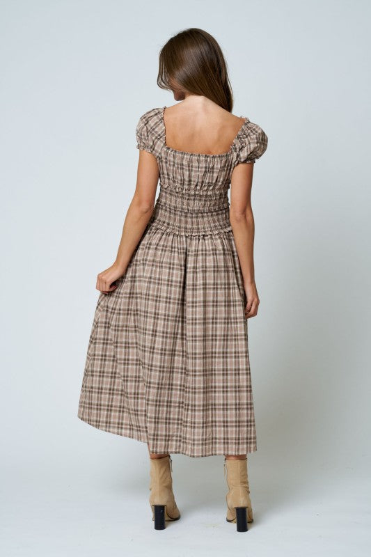 Darling Dress Burgundy en Khaki