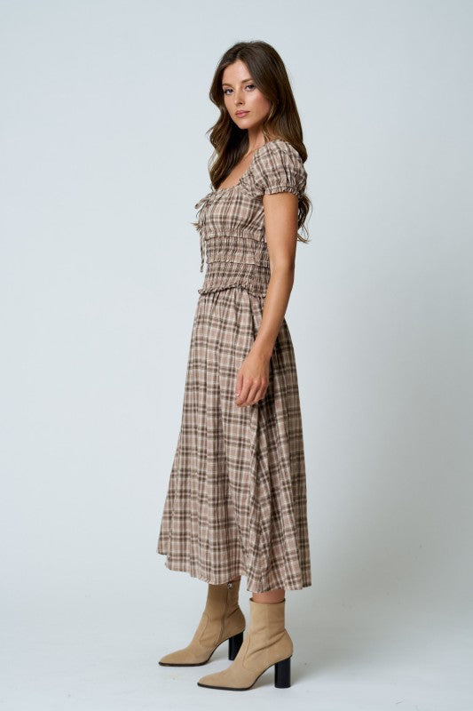 Darling Dress Burgundy en Khaki