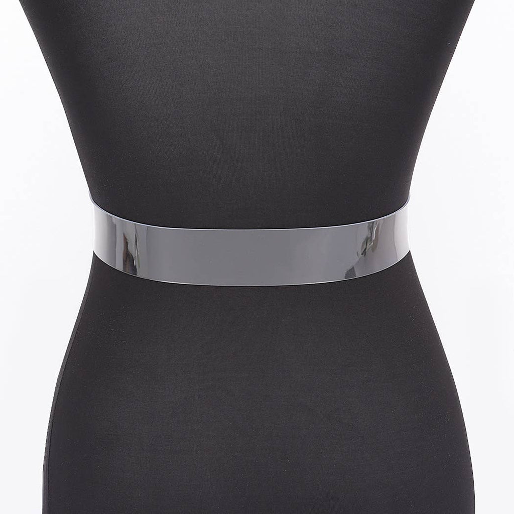 Rhinestone Metal Buckle Clear Belt