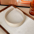 Vintage Leather Wide Headband Women Retro