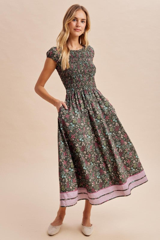 Floral Blue and Green