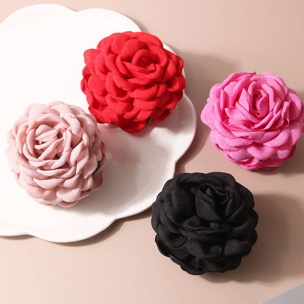 Large Rose Hair Claw - Elegant