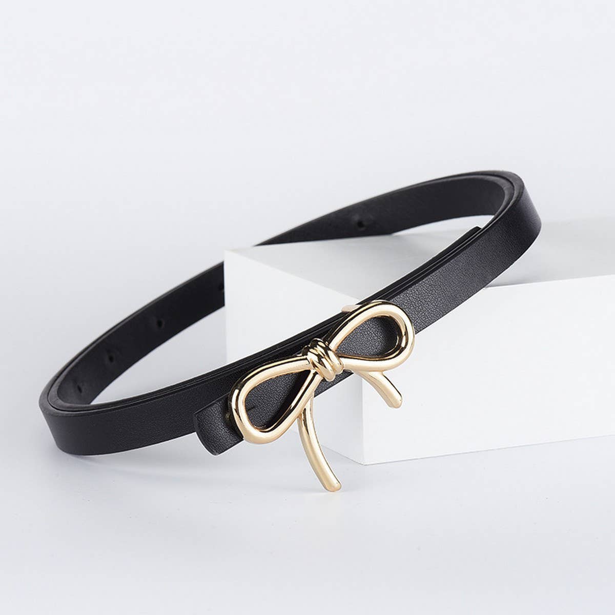 Bow PU Leather Skinny Belt | Elegant Waist Cincher