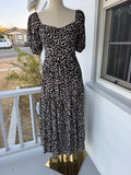 Black Floral Maxi Dress – Smocked Back, Puff Sleeves, Lined | Lindasboutique