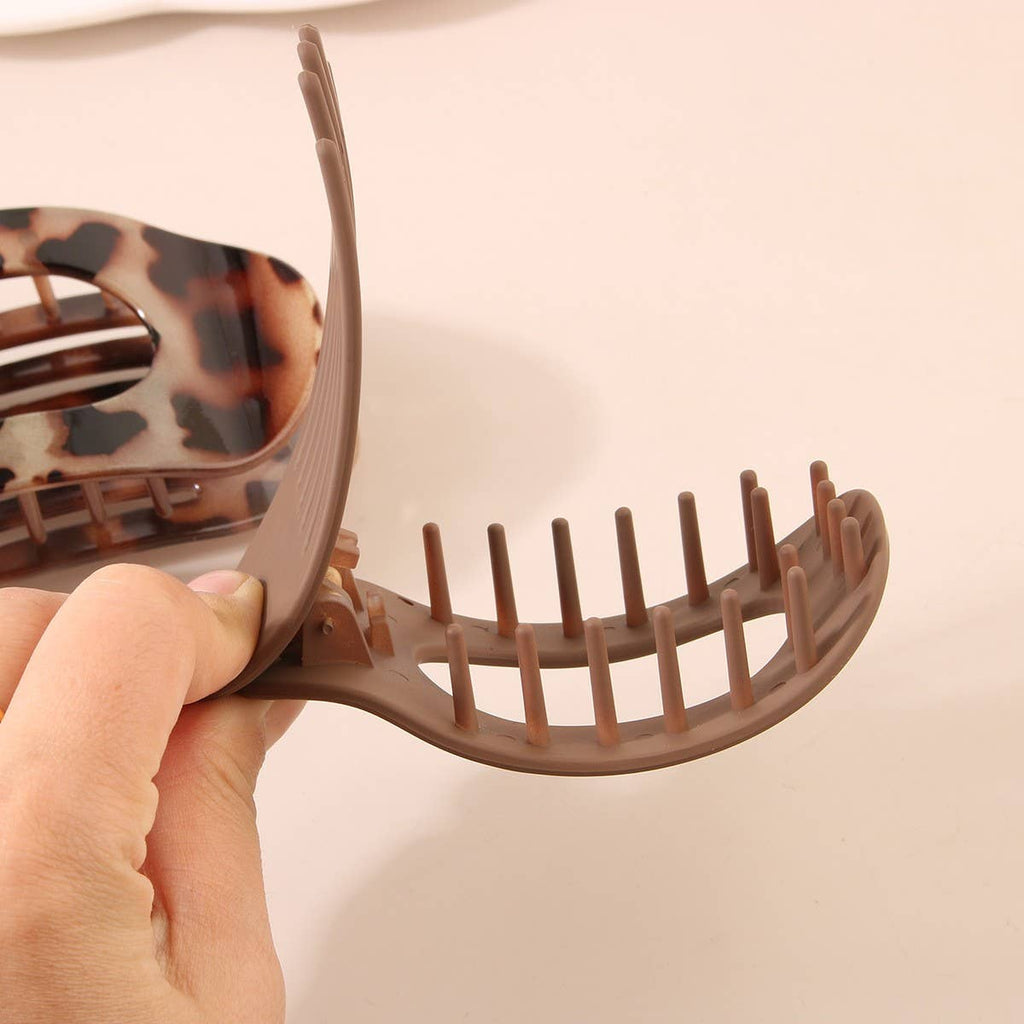 Oval Flat Hair Clip for Women, Strong Grip