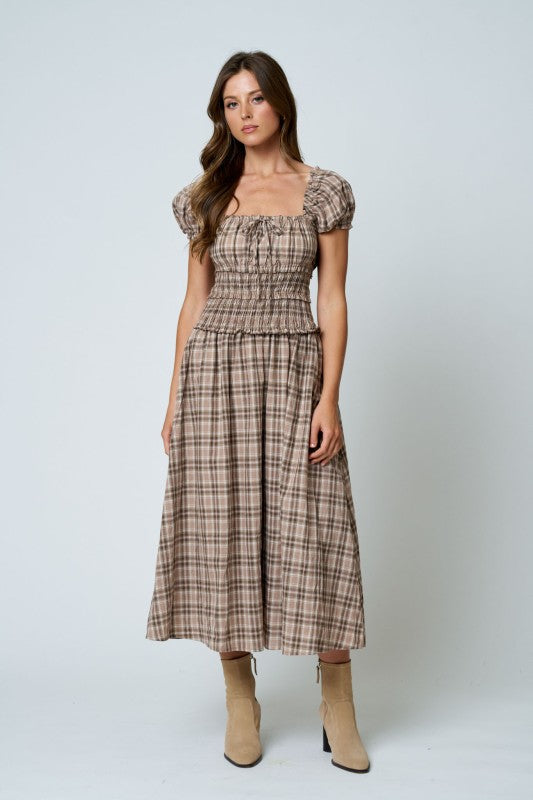 Darling Dress Burgundy en Khaki