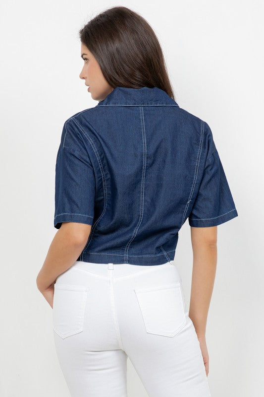 Cropped Denim Top