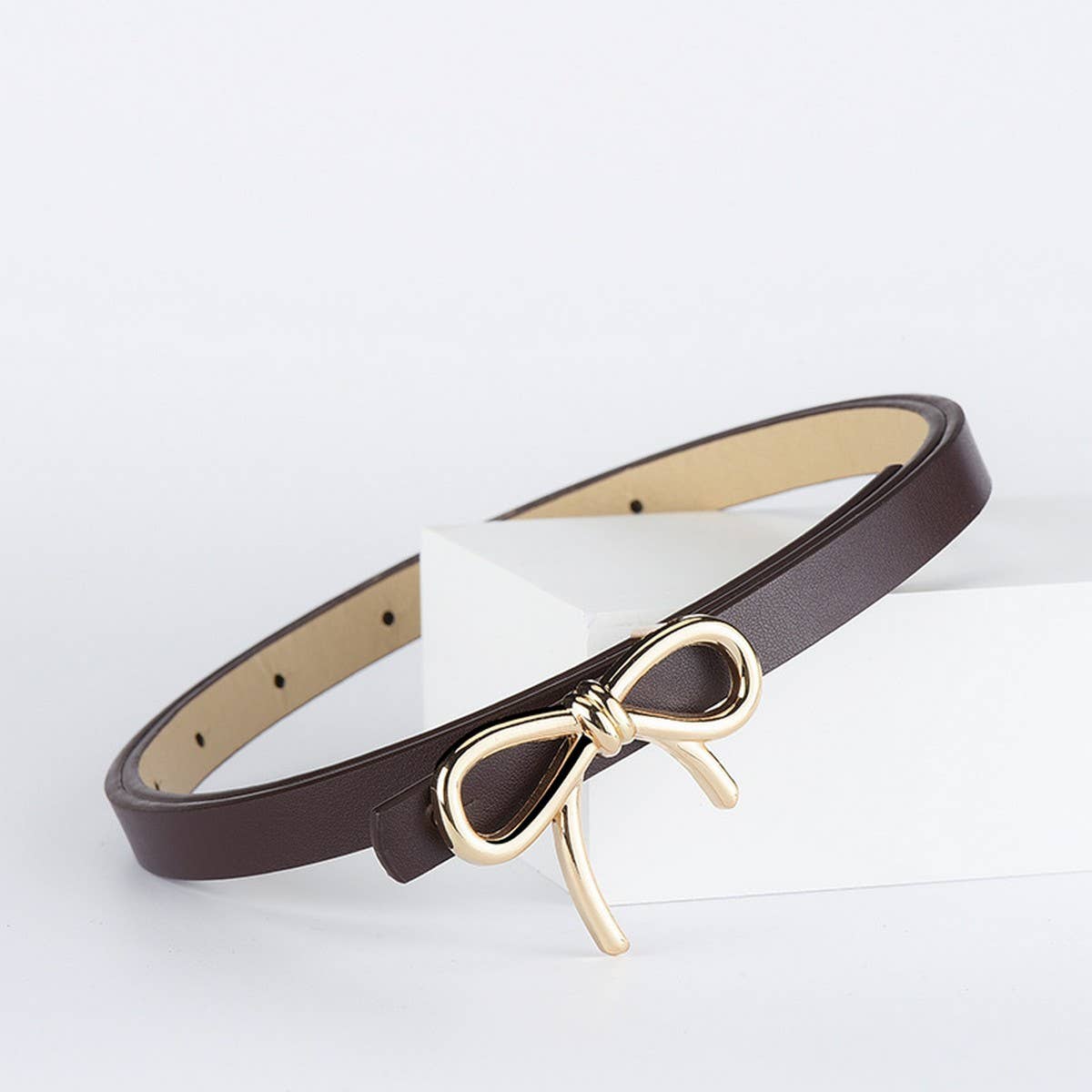 Bow PU Leather Skinny Belt | Elegant Waist Cincher