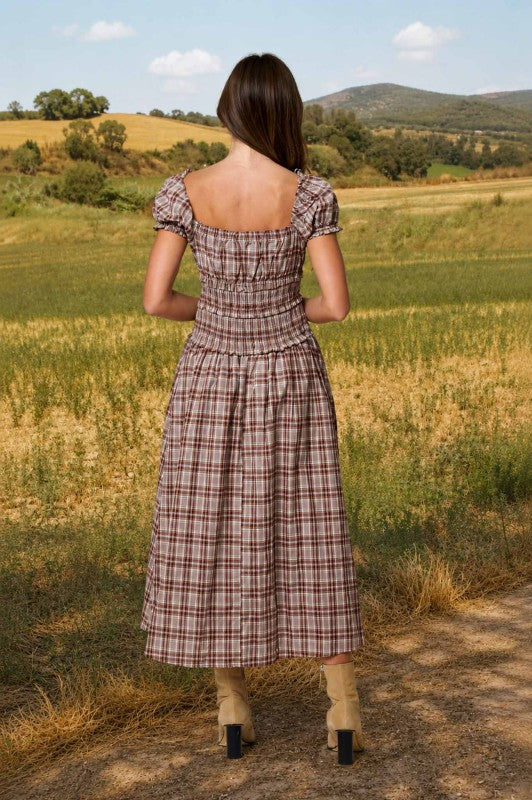 Darling Dress Burgundy en Khaki