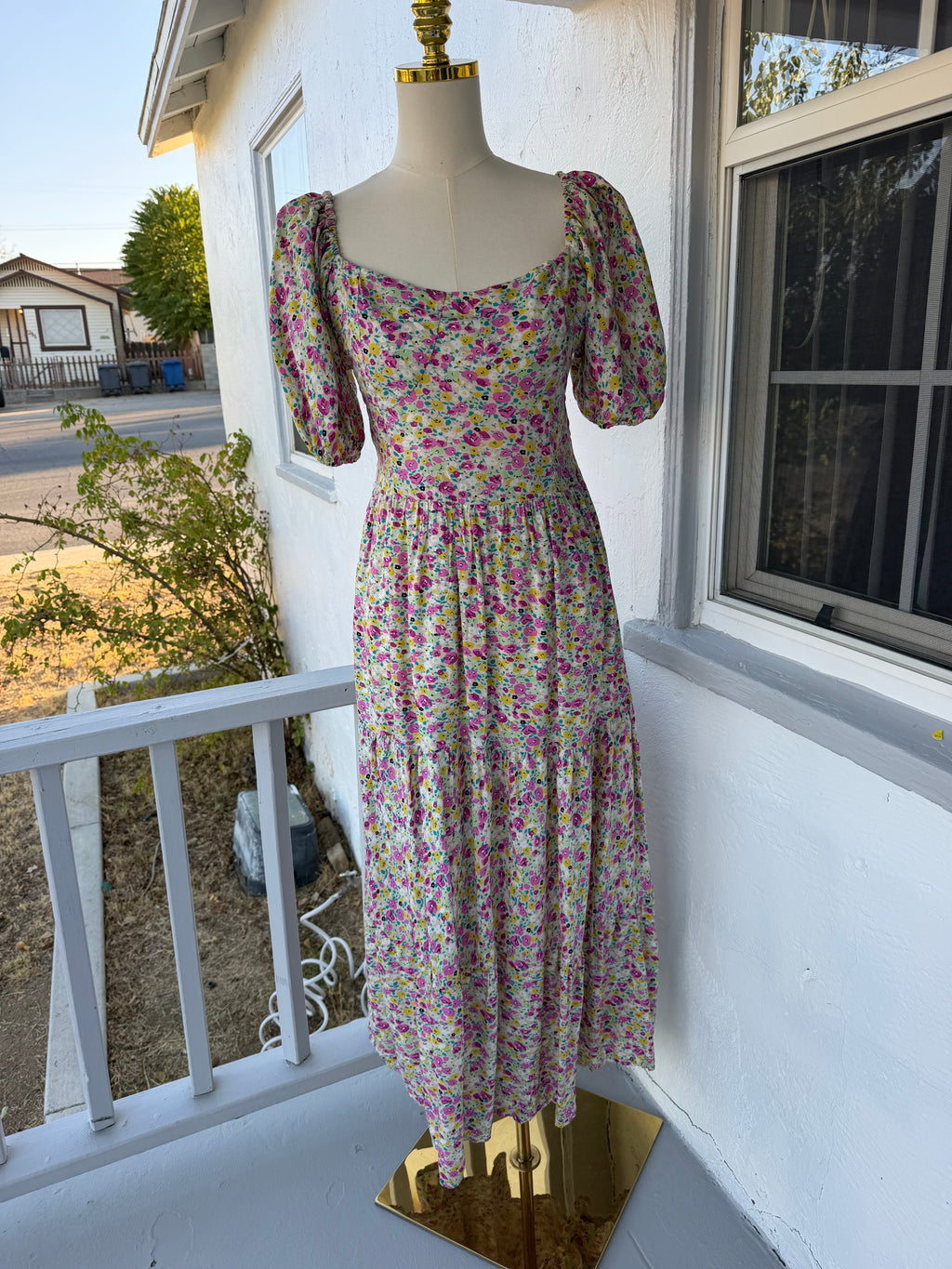Multicolor Floral Maxi Dress – Smocked Back, Puff Sleeves, Lined | Lindasboutique