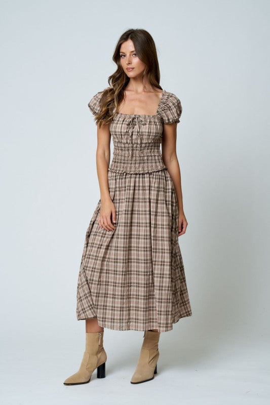 Darling Dress Burgundy en Khaki