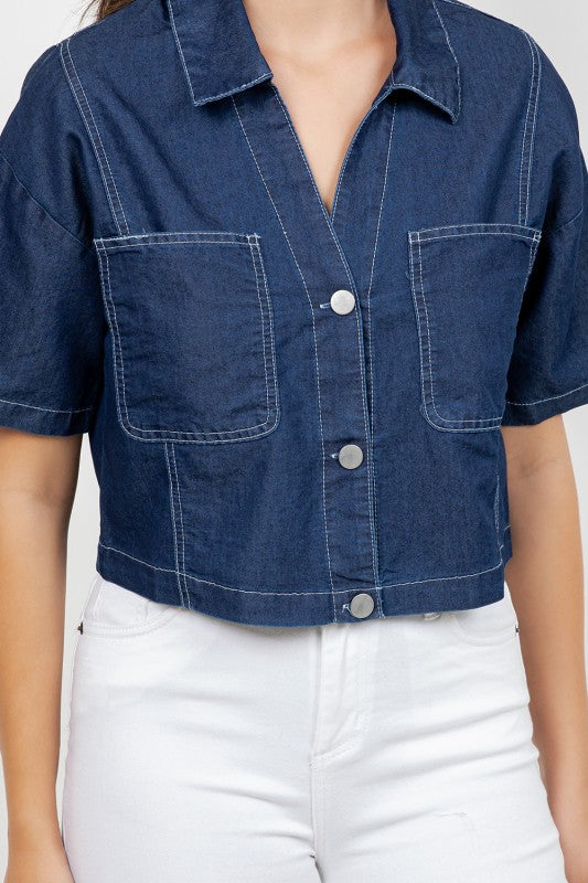 Cropped Denim Top