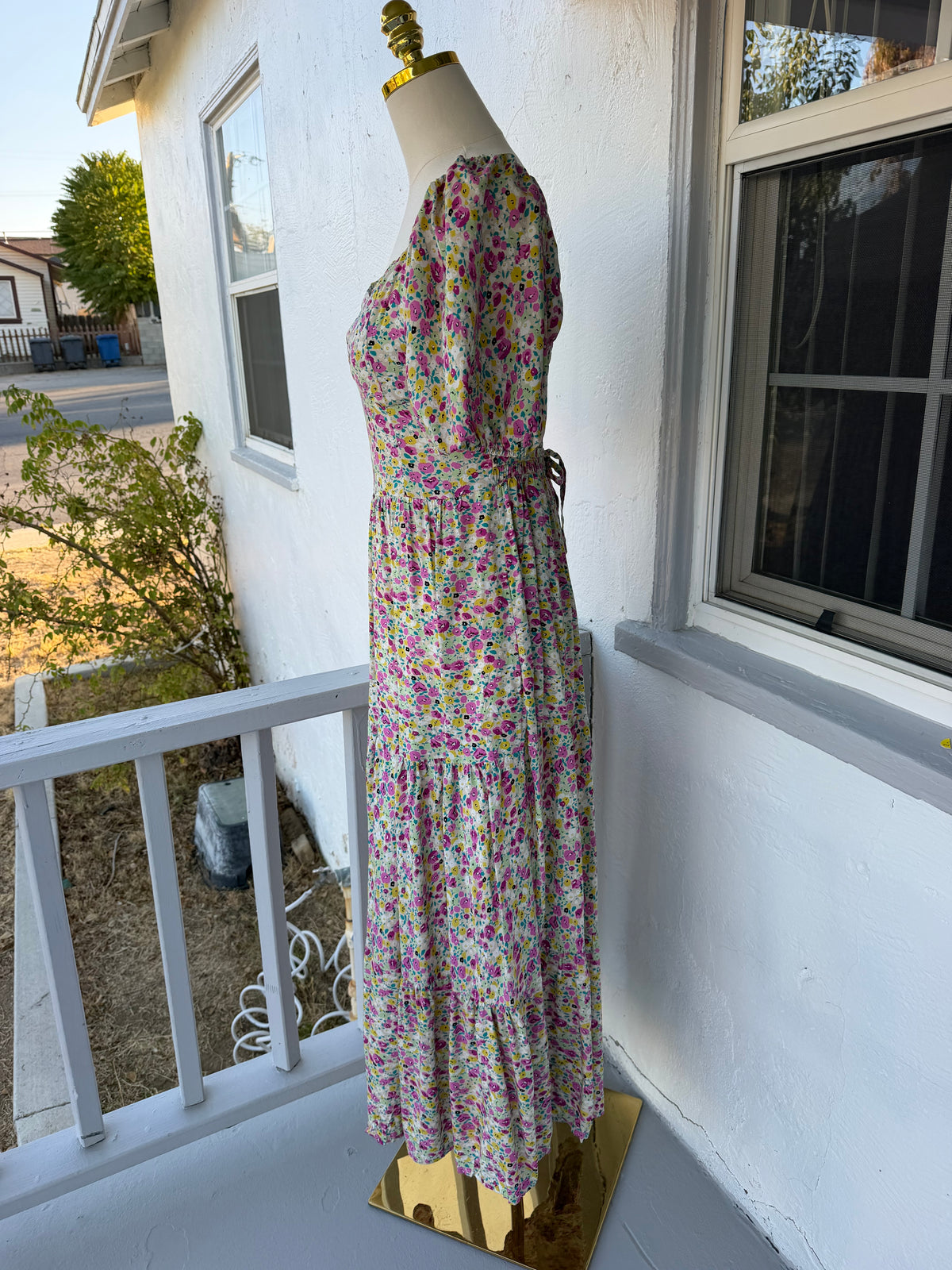 Multicolor Floral Maxi Dress – Smocked Back, Puff Sleeves, Lined | Lindasboutique