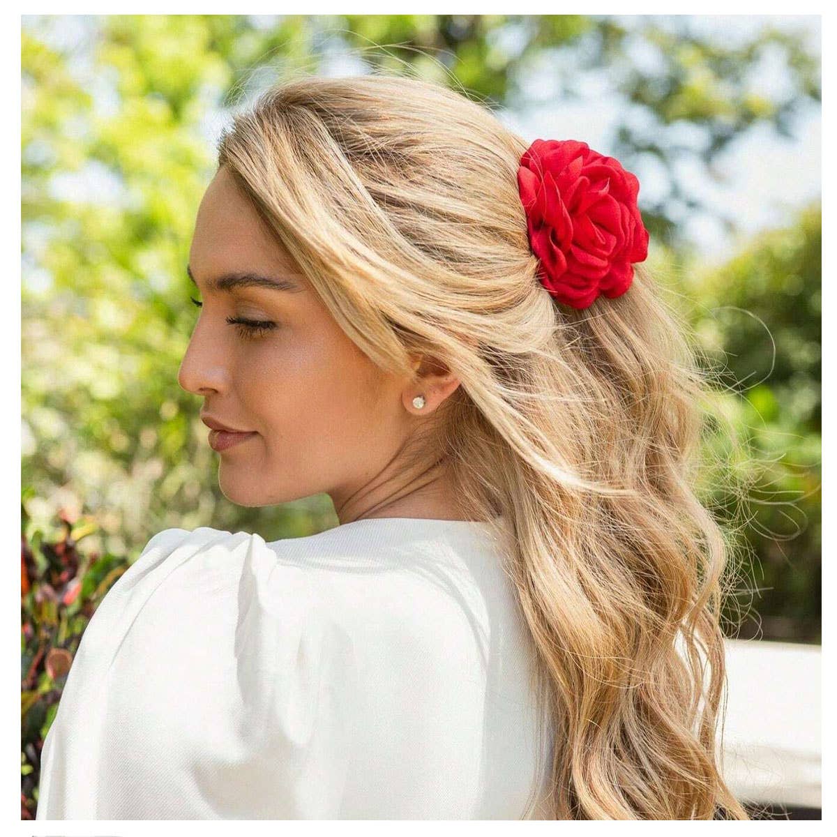 Large Rose Hair Claw - Elegant