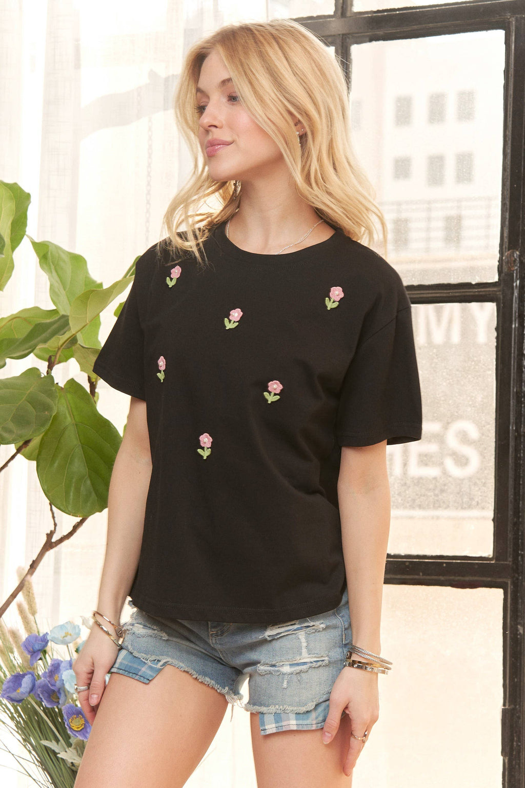 PEARL FLOWER PATCH TOP