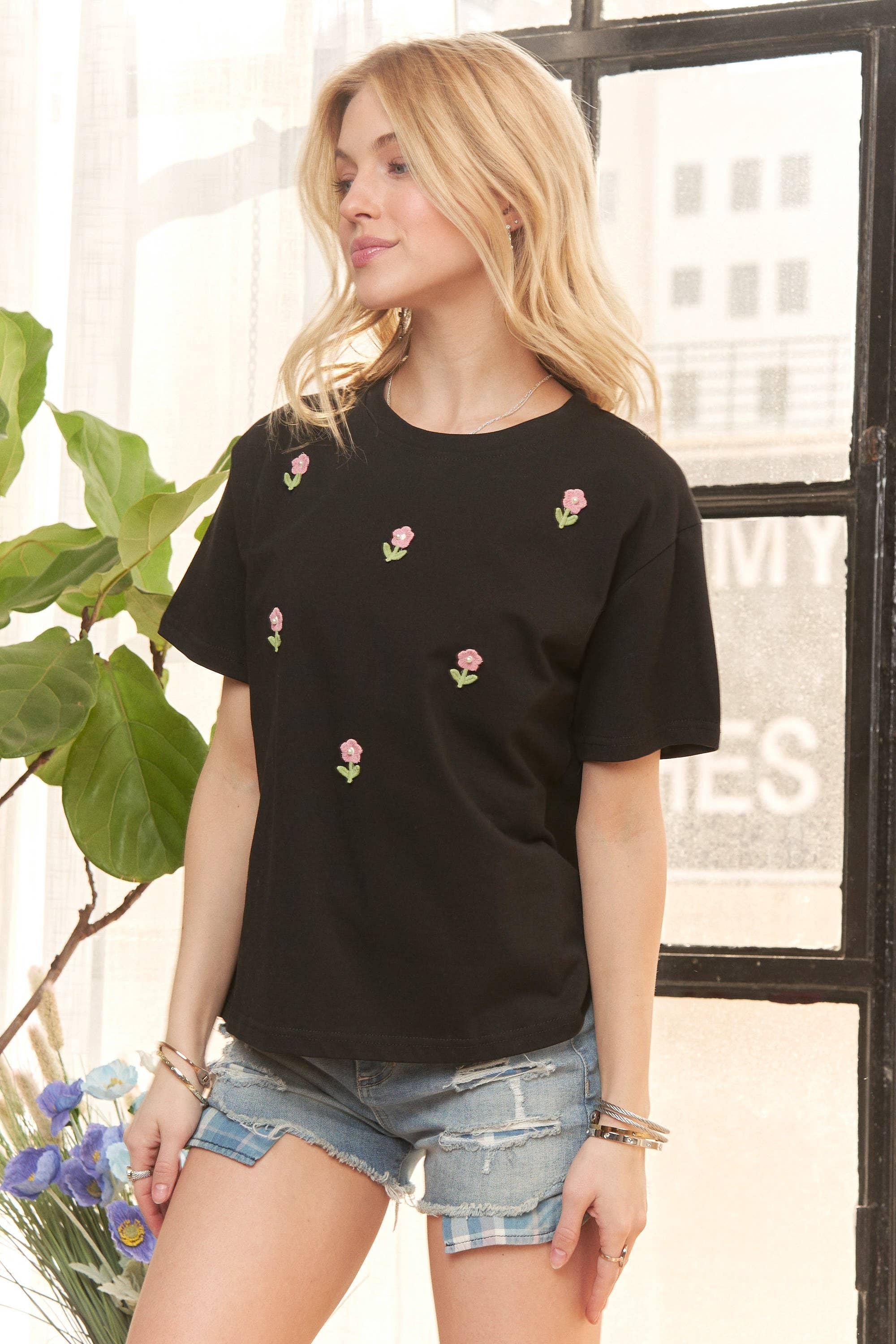 PEARL FLOWER PATCH TOP