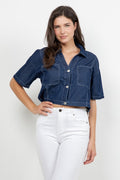 Cropped Denim Top