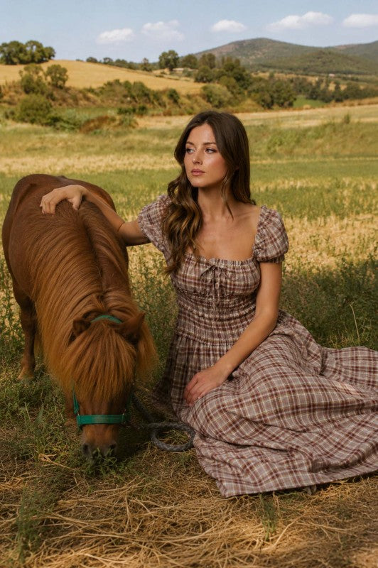 Darling Dress Burgundy en Khaki
