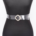 Rhinestone Metal Buckle Clear Belt