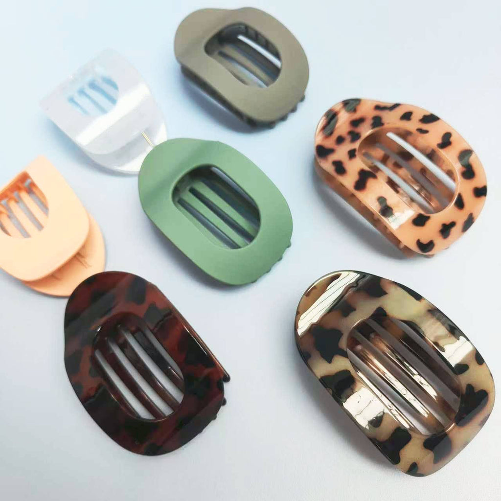 Oval Flat Hair Clip for Women, Strong Grip