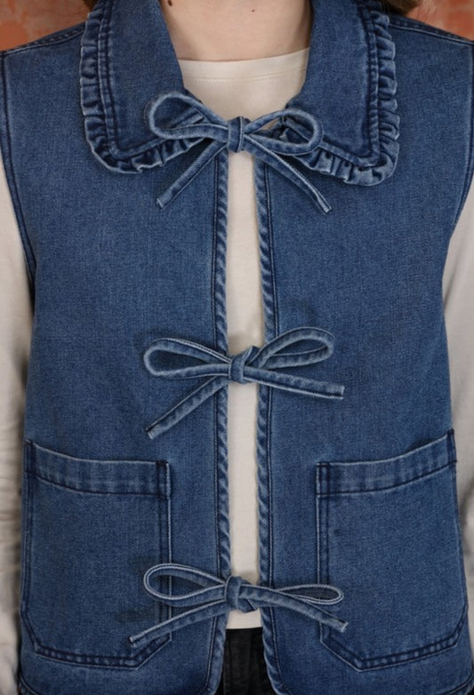 Blue Tie Bow Vest