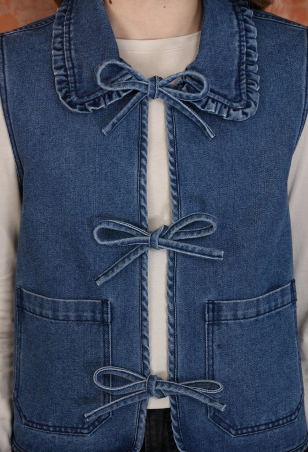 Blue Tie Bow Vest
