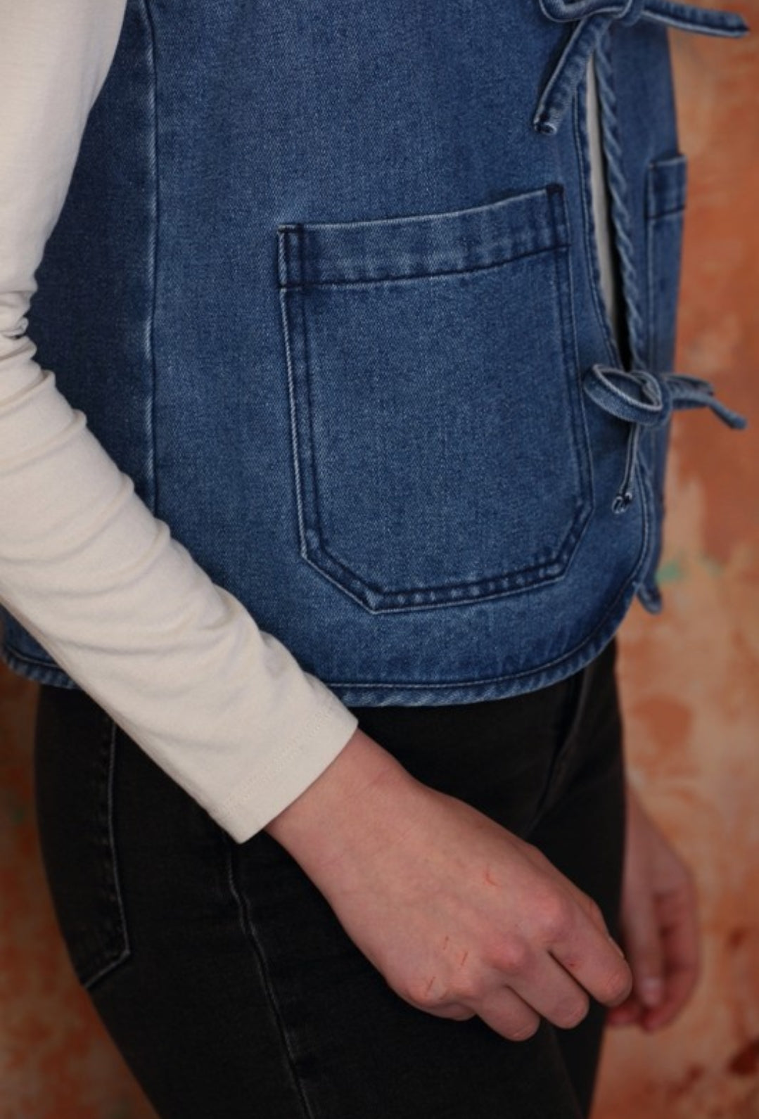 Blue Tie Bow Vest
