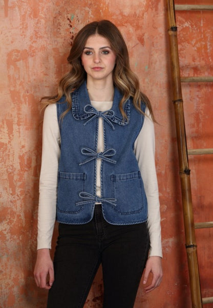 Blue Tie Bow Vest